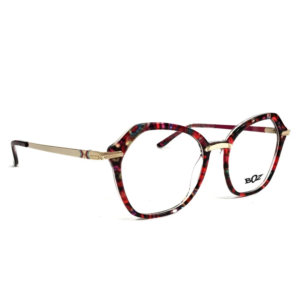 BOZ Eyeglasses Frames IXELLE 3080 Flower Pink Shiny Gold Red Butterfly 53-18-135